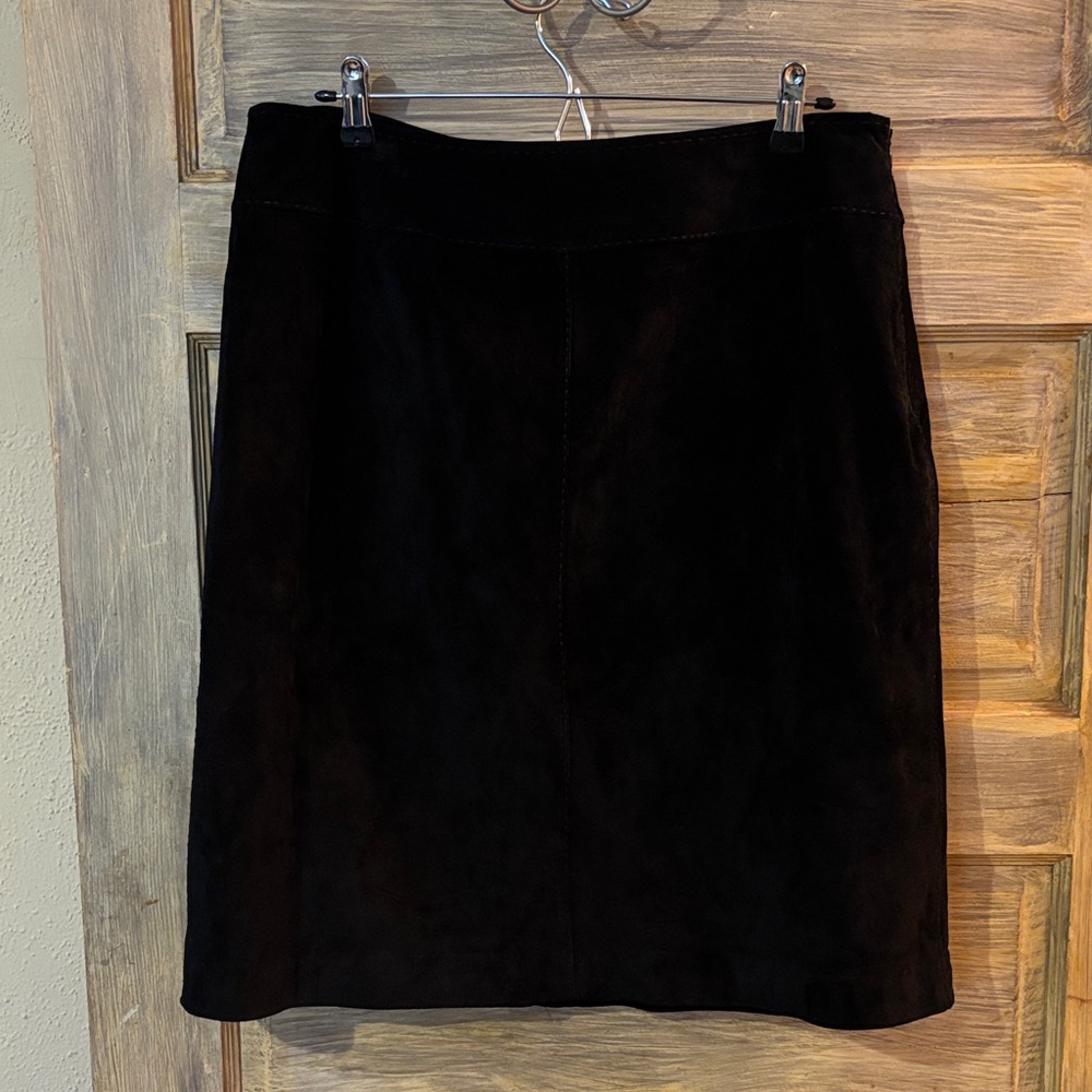 Kate Hill Suede Black Pencil Skirt